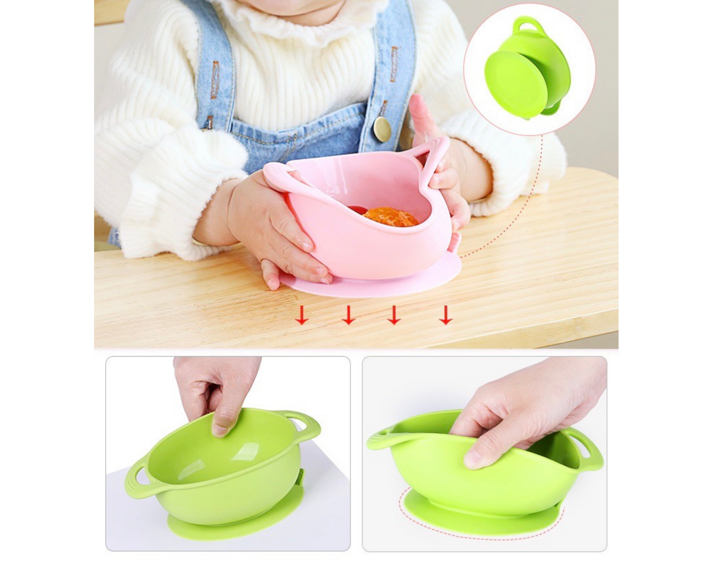 Suction Bowl With Lid and Spoon